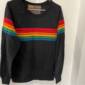 Aviator Nation 5 Stripe Sweatshirt Unisex Size Medium